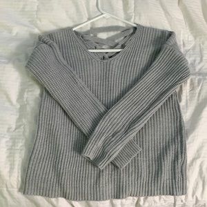 Grey cross back sweater